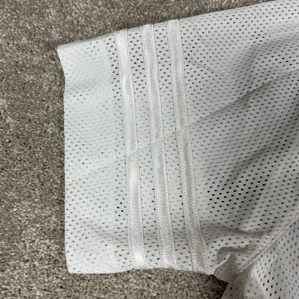 Adidas Womens White Size Small Mesh Button Up Sporty Fashion Jersey Shirt NWT - Picture 4 of 8